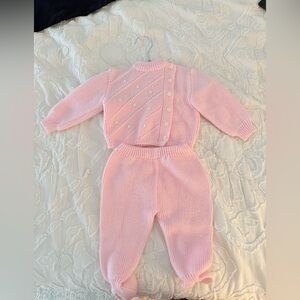 Pink knit 2 piece outfit 3/6m